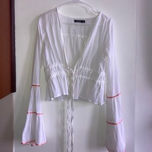 nasty gal bell sleeve flow top